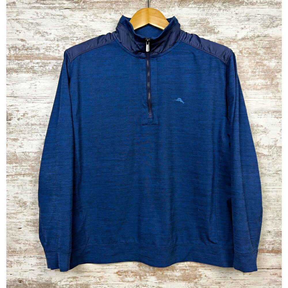Tommy Bahama IslandZone New Rodger Point Men L Half Zip Pullover Sweater Golf